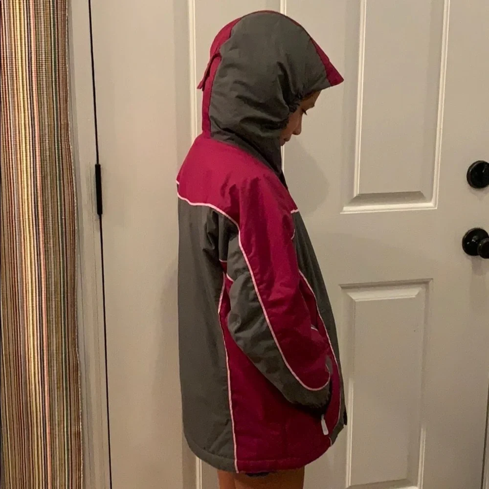 REI gray and pink winter jacket small size 8